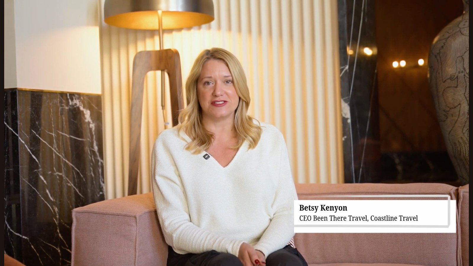 Betsy Kenyon, Virtuoso Luxury Travel Agent, giving a testimonial for The Morocco Luxury Tours